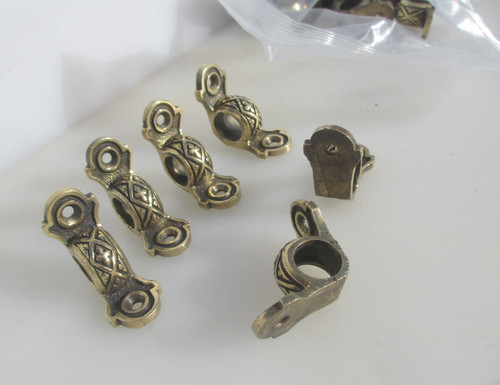 Antique brass stair - rod, clips