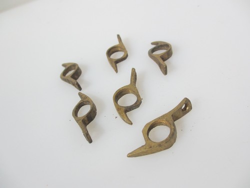 Antique brass stair rod clips - stair,