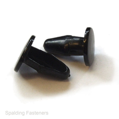 Black plastic car trim clips - plastic,